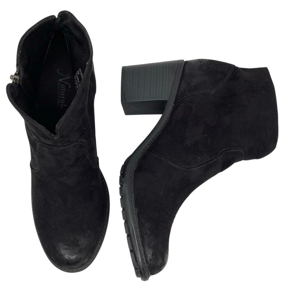 Natural Reflections Faux BlackβLeather Womenβs Zip Up Ankle Boots Moto Sz 8M